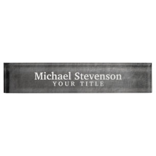 Porte-nom Pour Bureau Tableau noir gris Motif Bureau d'affaires