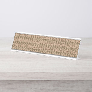 Porte-nom Pour Bureau Tapis Brown avec motif à motif détaillé avec