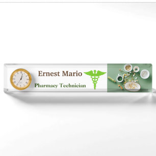 Porte-nom Pour Bureau Technicien en pharmacie Acrylique