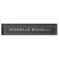 Tendance Grey Attrayant Moderne Business Nameplate
