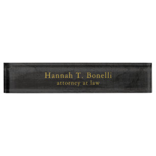 Porte-nom Pour Bureau Tendance Gris Or Design Plain Professionnel