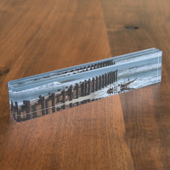 Porte-nom Pour Bureau Tête de taureau russe sur la plage (Taille)