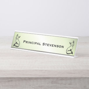 Porte-nom Pour Bureau Texte sur mesure Green Fox
