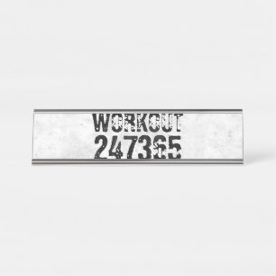 Porte-nom Pour Bureau Texte usé et rayé Workout 247365 rustique