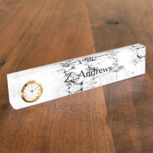 Porte-nom Pour Bureau Texture de marbre