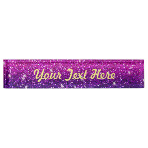 Porte-nom Pour Bureau Texture rose pourpre d'étincelles de parties