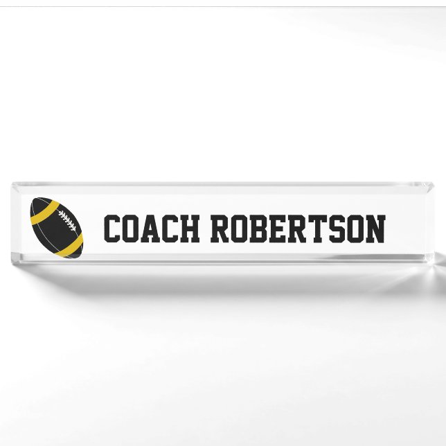 Porte-nom Pour Bureau Thème de football personnalisé (Devant)