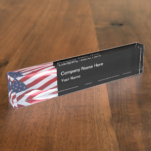 Porte-nom Pour Bureau Thème patriotique américain