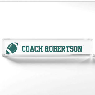 Porte-nom Pour Bureau Thème Personnalisé Du Football Vert