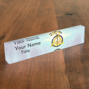 Porte-nom Pour Bureau TIGE de SYMBOLE Teal d'ART DENTAIRE de DENTISTE