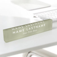 Titre minimal simple moderne vert sauge doux perso