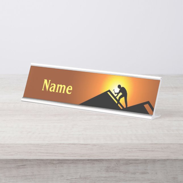 Porte-nom Pour Bureau Toit (Devant)