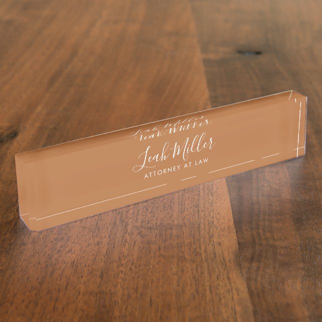 Porte-nom Pour Bureau Tons Terre Terracotta Bureau Nom Plaque (Taille)