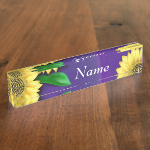 Porte-nom Pour Bureau Tournesol