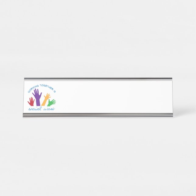 Porte-nom Pour Bureau Travail social (Devant)