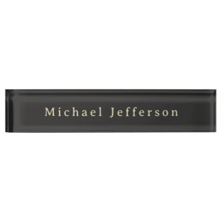 Porte-nom Pour Bureau Trendy Matte Black Minimalist Own Name
