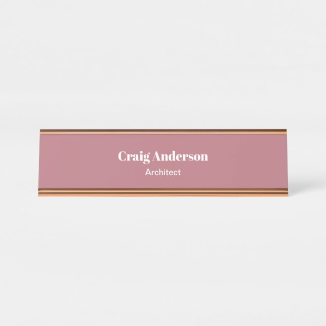 Porte-nom Pour Bureau Trendy Professional Plain Moderne Élégant (Devant)