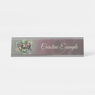 Porte-nom Pour Bureau Trois fées, les compagnons du coeur magique.