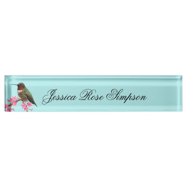 Porte-nom Pour Bureau Turquoise acrylique de plaque signalétique de (Devant)