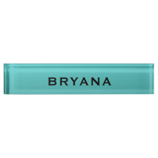 Porte-nom Pour Bureau Turquoise Aqua Dipped Moderne bureau personnalisé