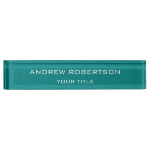 Porte-nom Pour Bureau Turquoise bleu clair élégant minimaliste simple