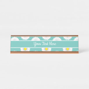 Porte-nom Pour Bureau Turquoise Joli Petit Marguerite