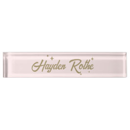 Porte-nom Pour Bureau Typographie rose rétro
