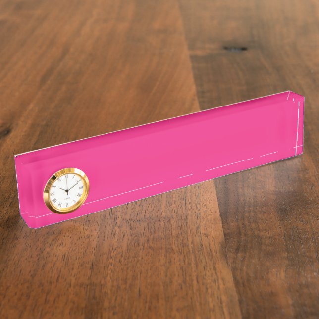 Porte-nom Pour Bureau un arrière - plan rose avec une bordure noire (Taille)