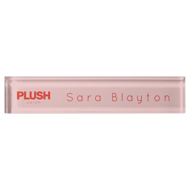 Porte-nom Pour Bureau Une entreprise personnalisée, rose et rouge (Devant)