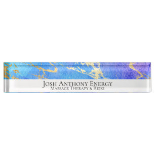 Porte-nom Pour Bureau *~* Universe Nebula Gold Foil AP3