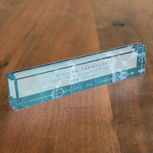 Porte-nom Pour Bureau Vagues profondes de l'océan bleu