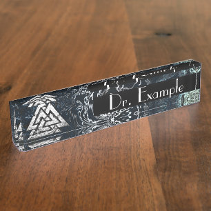 Porte-nom Pour Bureau Valknut~ (Wavy)