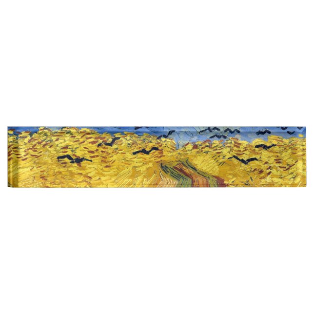 Porte-nom Pour Bureau Van Gogh Champs de blé Impressionniste Peinture (Devant)