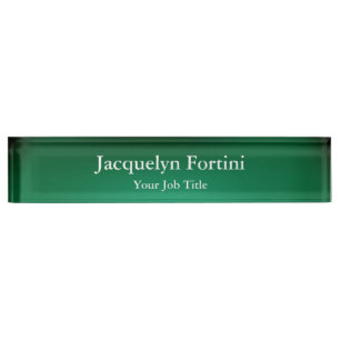 Porte-nom Pour Bureau Vert Plaine Élégant Moderne Minimaliste