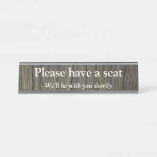 Porte-nom Pour Bureau "Veuillez vous asseoir"