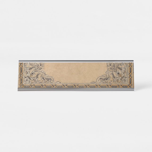 Porte-nom Pour Bureau Vieux Knotwork papier de Falln (Devant)
