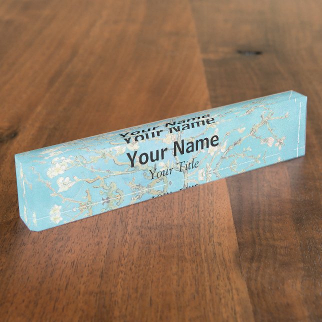 Porte-nom Pour Bureau Vincent van Gogh - Fleur d'amandes (Taille)