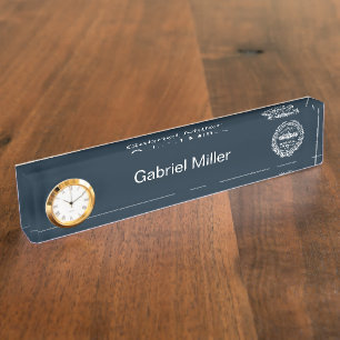 Porte-nom Pour Bureau Vintage Boston City Seal Custom