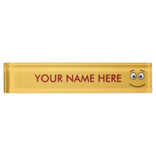 Porte-nom Pour Bureau Visage souriant avec yeux ouverts