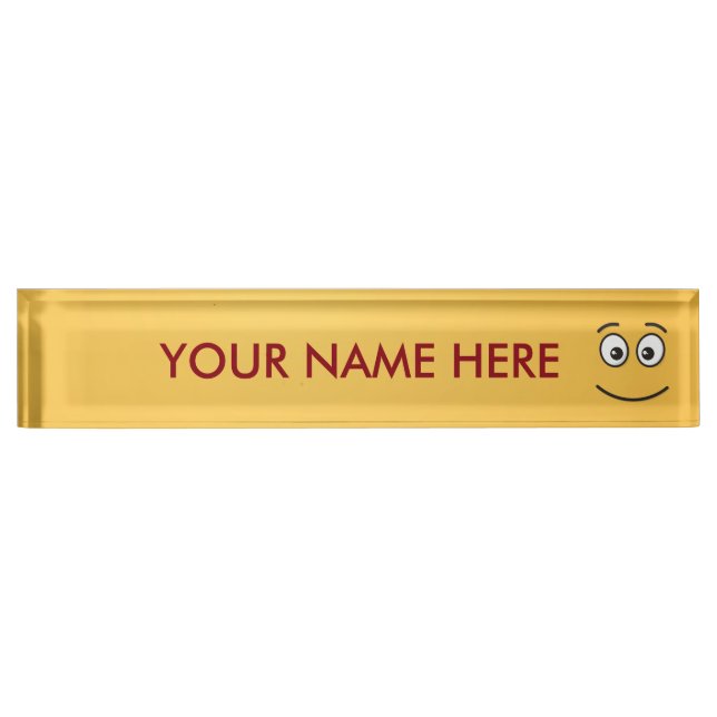 Porte-nom Pour Bureau Visage souriant avec yeux ouverts (Devant)