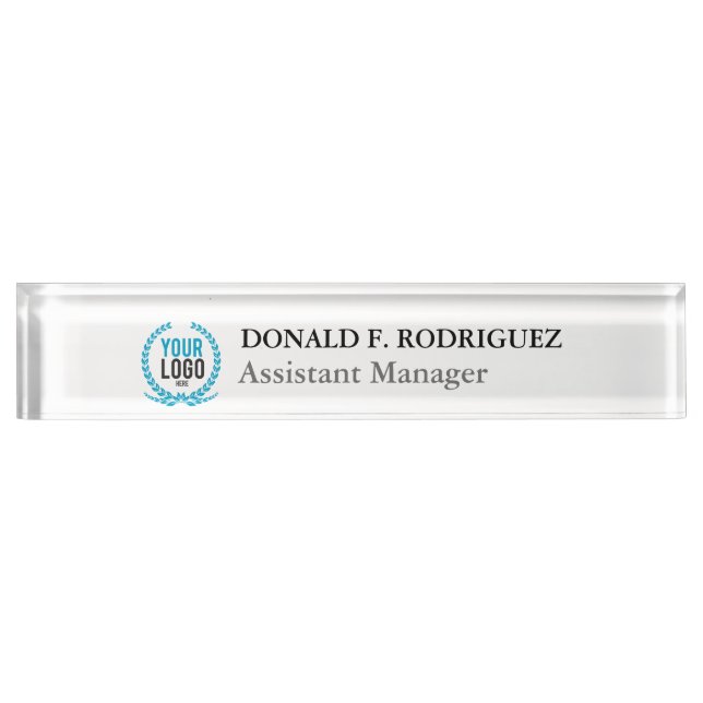 Porte-nom Pour Bureau Votre coutume de fonction du logo | d'affaires (Devant)