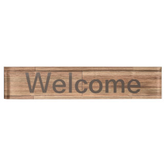 Porte-nom Pour Bureau Welcome color wood art