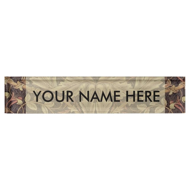 Porte-nom Pour Bureau William Morris Honeysuckle Classic English Art (Devant)