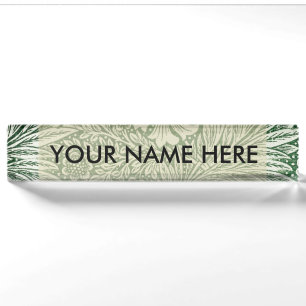 Porte-nom Pour Bureau william morris marigold vert floral fleur