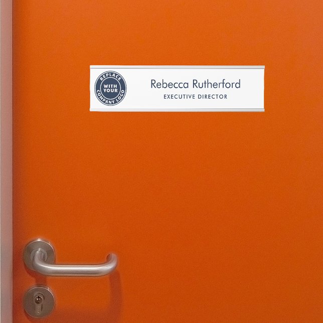 Porte-nom Pour Porte Ajouter un logo d'entreprise Nom et titre de l'emp (Modern Business Name Door Sign)