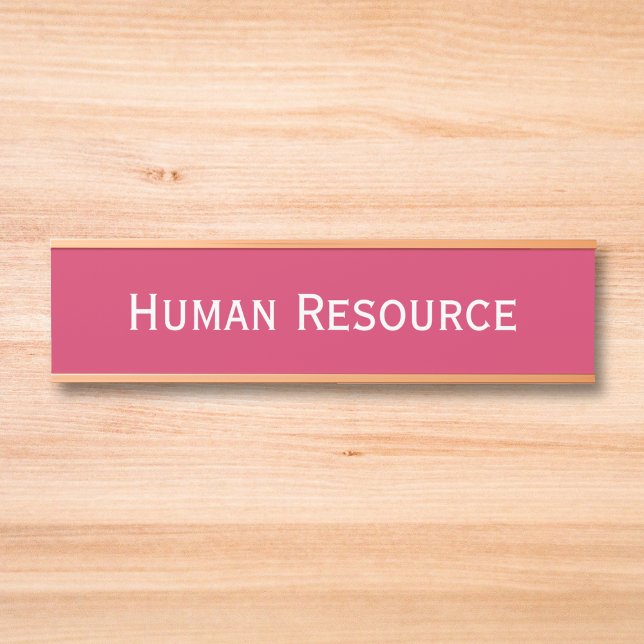 Porte-nom Pour Porte Bureau moderne rose foncé Nom du ministère (Modern Dark Pink Office Room Department Name Door Sign)