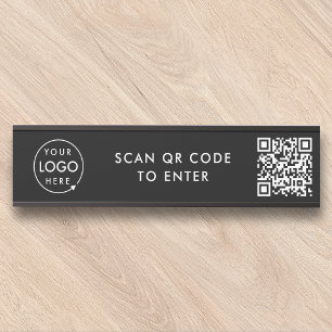 Porte-nom Pour Porte Contrôle d'accès QR Code Door Lock Security Blac