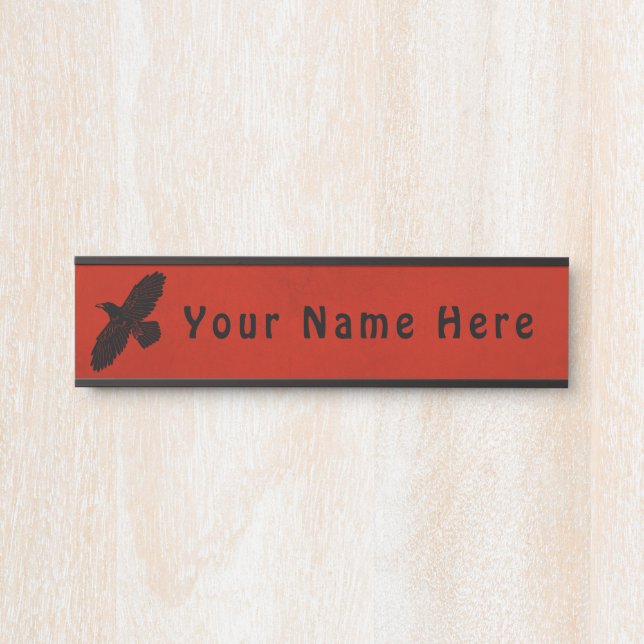 Porte-nom Pour Porte Corbeau rouge (Devant)