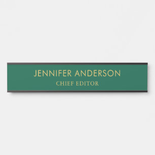 Porte-nom Pour Porte Couleurs d'or vert professionnel tendance moderne