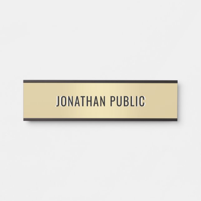 Porte-nom Pour Porte Custom Modern Simple Template Elegant Gold Home (Devant)